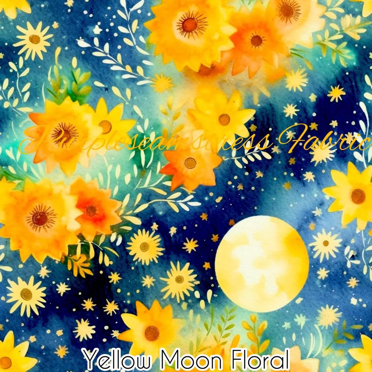 Yellow Moon FloralFabric