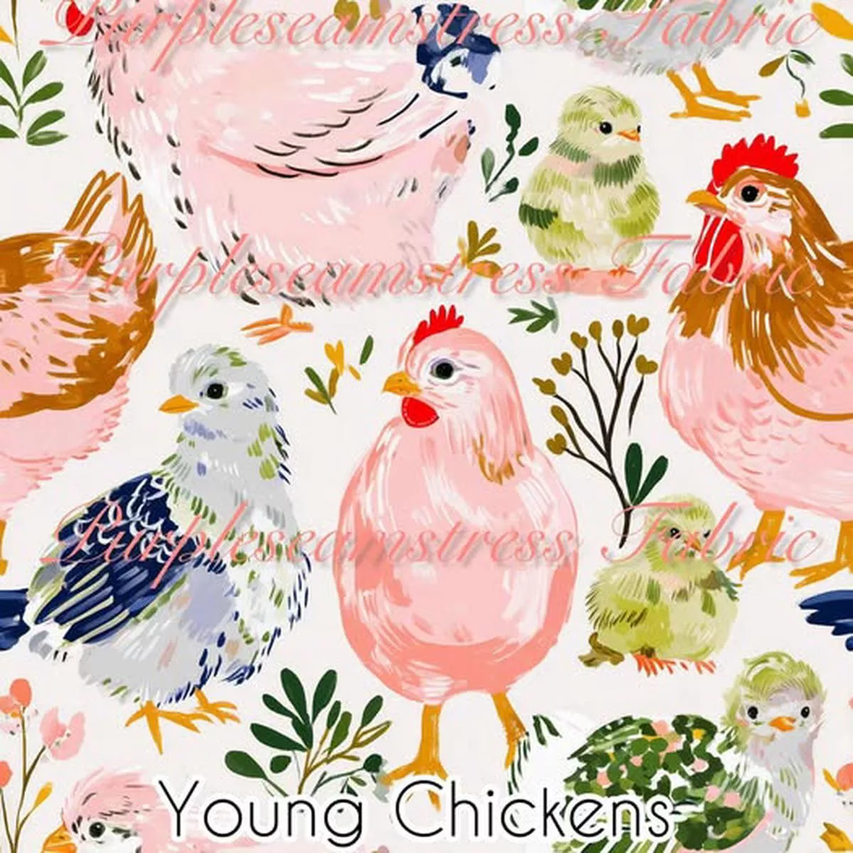 Young ChickensFabric