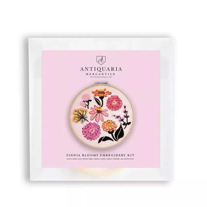 Zinnia Sampler 6″ Embroidery Kit