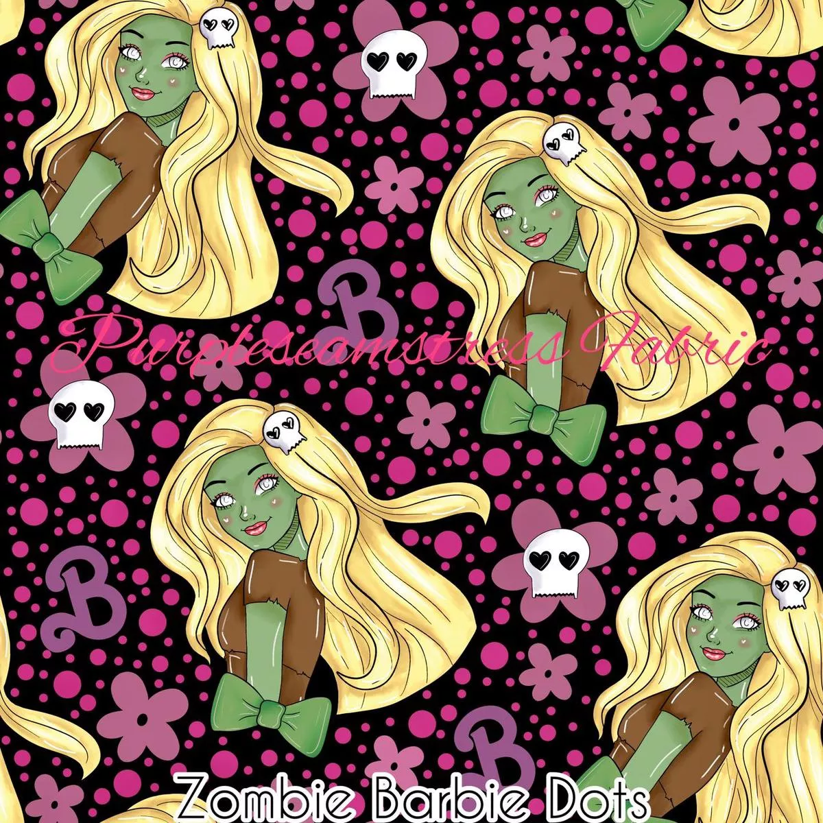 Zombie Barbie DotsFabric